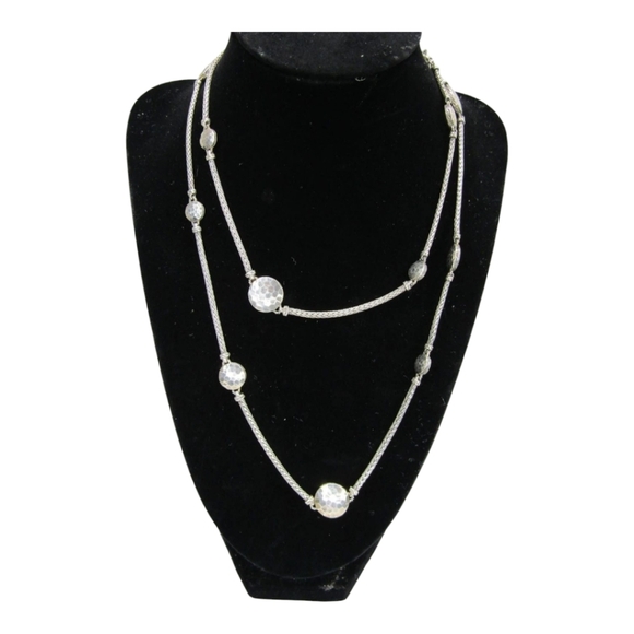 John Hardy 925 Sterling Silver Hammered Palu Dot 36" Classic Chain Necklace 41g - Picture 1 of 6
